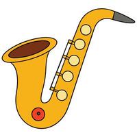 Flat Design Saxophone for Music Projects vector