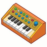 Flat Synthesizer Illustration on White Background vector