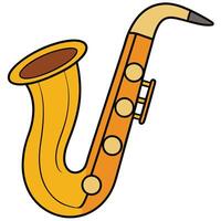 Saxophone in Simple Flat Design vector