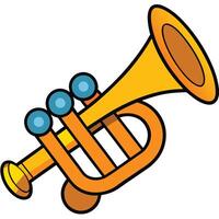 Flat Trumpet Design for Music Projects vector