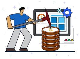 Data mining concept. Spyware development, data collecting sytem, cyber security, info warehouse sourcing, collecting technique, finding patterns, vector