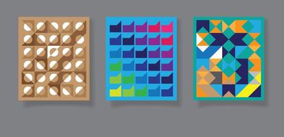 Abstract bauhaus geometric pattern backgrounds for text, minimalist geometric designs with simple shapes and elements vector