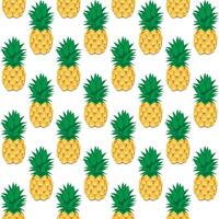 Pineapple fruit seamless pattern white background retro style illustrator vector