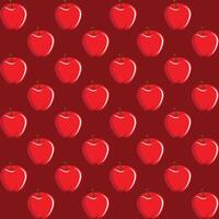 Apple fruit abstract seamless pattern maroon background retro style illustrator vector