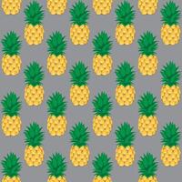 Pineapple fruit seamless pattern grey background retro style illustrator vector