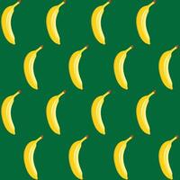 Banana fruit abstract seamless pattern green background retro style illustrator vector