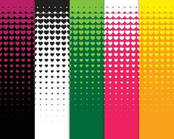seamless hearts pattern 5 color combination vector