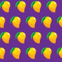 Mango fruit seamless pattern purple background retro style illustrator vector