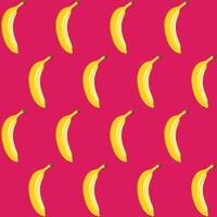 Banana fruit abstract seamless pattern pink background retro style illustrator vector