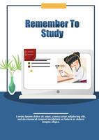 Flyer A4 of remember to study vector