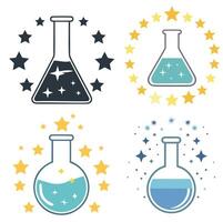 Magical Science Flask Scene Bundle Set vector
