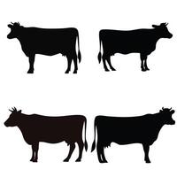Cow Standing and Looking Forward Bundle Set vector