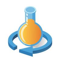 Isometric 3D Flask Icon Bundle Set vector