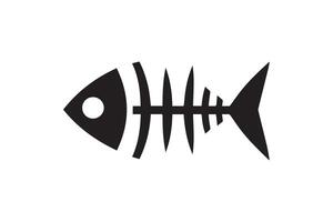 Fish skeleton icon isolated on white background vector