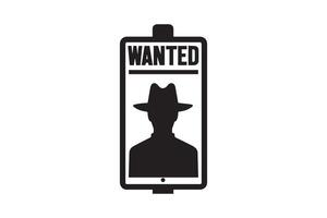 Wanted sign with a man in a hat and a hat vector