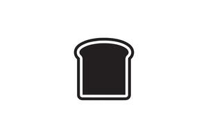 A black and white icon of a slice of bread vector