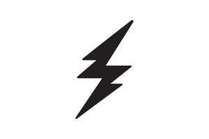 A black and white lightning bolt icon on a white background vector