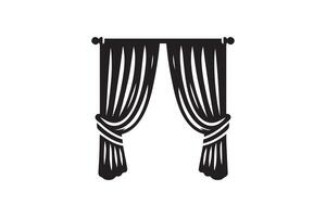 A black and white illustration of a curtain vector