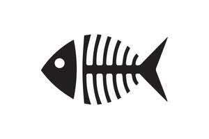 Fish skeleton icon illustration on white background vector