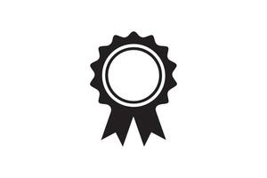 A black and white icon of a ribbon vector