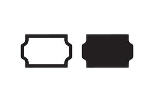 A black and white square and rectangle icon vector