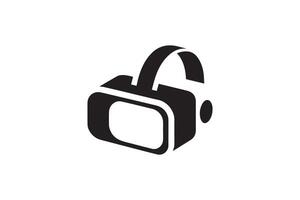 A black and white image of a virtual reality headset vector