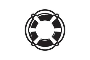 A black and white illustration of a life preserver vector