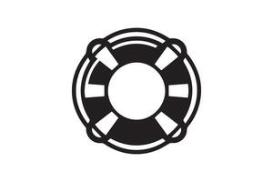 A black and white life preserver icon vector