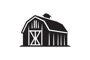 A black and white barn icon on a white background vector