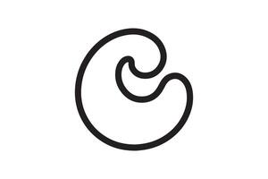 A black and white drawing of a letter c vector