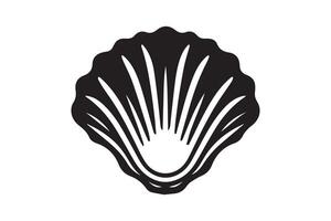 A black and white shell icon on a white background vector