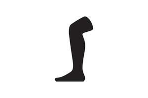 A black silhouette of a leg with a foot on it vector