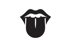 The rolling stones logo with a tongue vector
