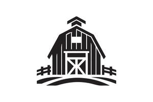 A black and white logo for a farm vector