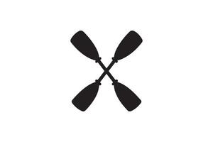 Two crossed oars on a white background vector