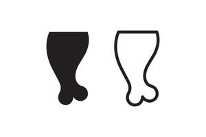Two black and white images of a foot and a leg vector
