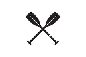 Two paddles are shown in black and white vector