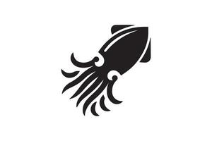 Black and white illustration of an octopus vector