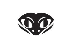 A black and white logo of a snake head vector