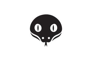 A black and white snake head icon on a white background vector