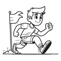 Dynamic Illustration of a Runner in Peak Athletic Motion vector