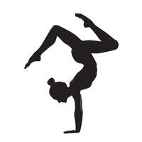 Title Scorpion Handstand Silhouette Displaying Strength and Flexibility vector