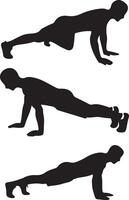 a man push up silhouette vector