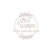 logo design for salon and spa with creative illustration vector