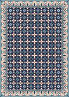 Vintage tile pattern, seamless pattern carpet assembly with border, carpet frame vector