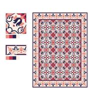 Vintage pattern tiles, carpet elements, tile borders, abstract carpet frames vector