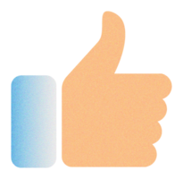 Digital Thumbs Up Icon with Grainy Gradient Effect png