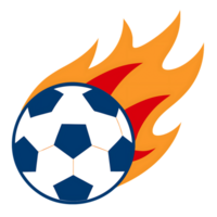 Flames consume a soccer ball, turning it into a fiery inferno png