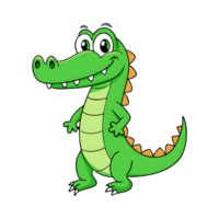 Cartoon crocodile character with friendly expression and playful pose png