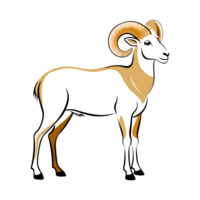 Bighorn sheep elegantly poses on a clear background, highlighting its features png